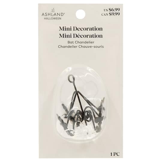Mini Black Bat & Crystal Chandelier Decoration by Ashland®